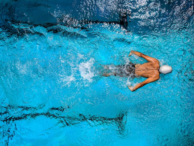A person swimming